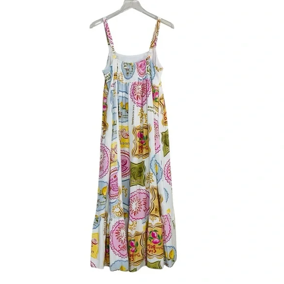 Paper Hearts Citron Amalfi Soleil Linen Blend Coastal Maxi Dress Size L - Picture 3 of 9
